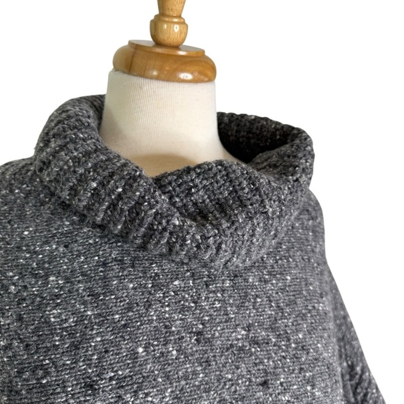 Joie Wool Blend Grey Hatice Fringe Poncho Sweater Size XS/S - Picture 9 of 13